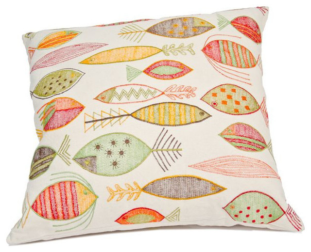 Throw Pillow with Fish Print - $175 Est. Retail - $105 on Chairish.com