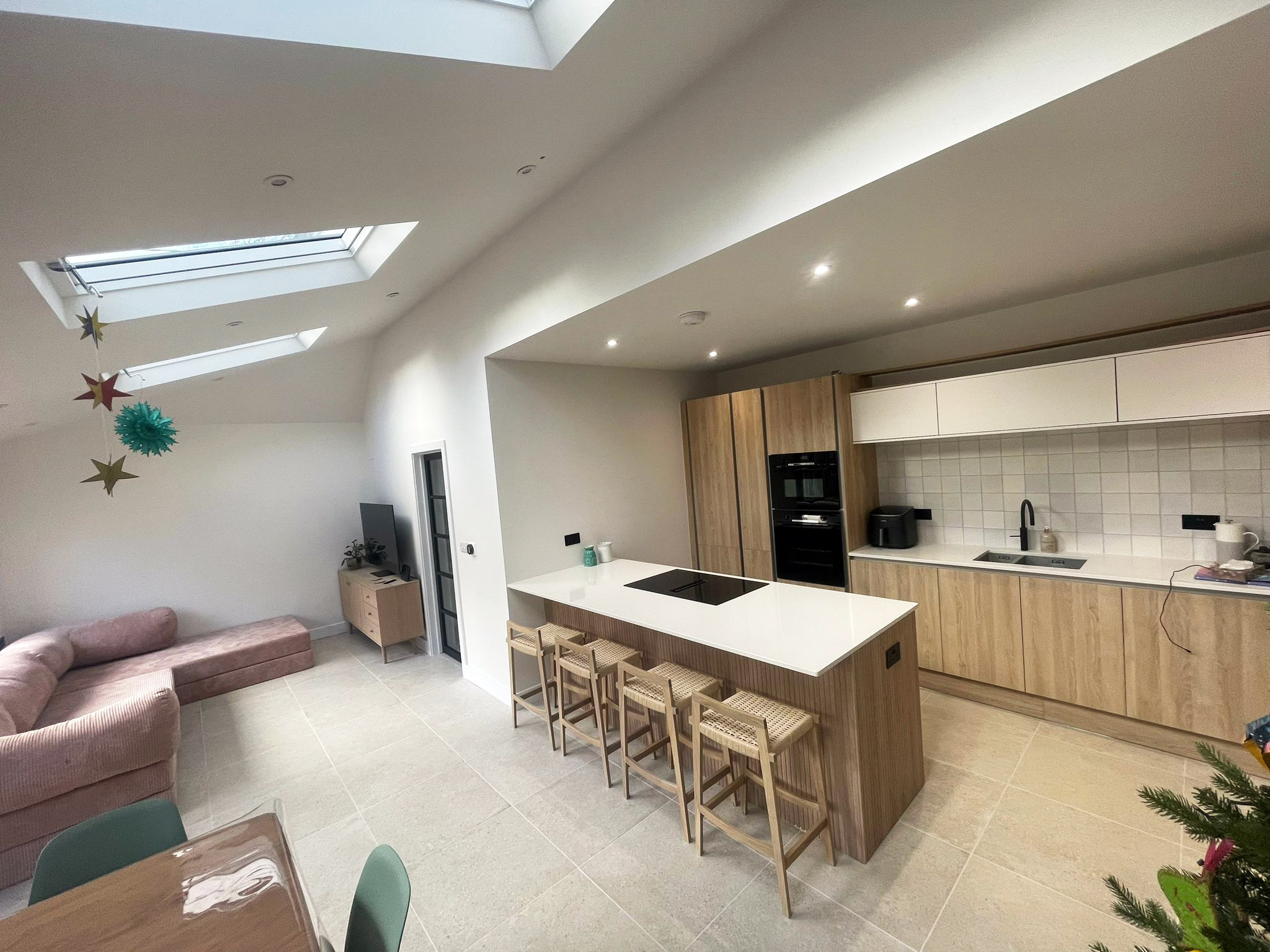 View of open-plan kitchen and living space
