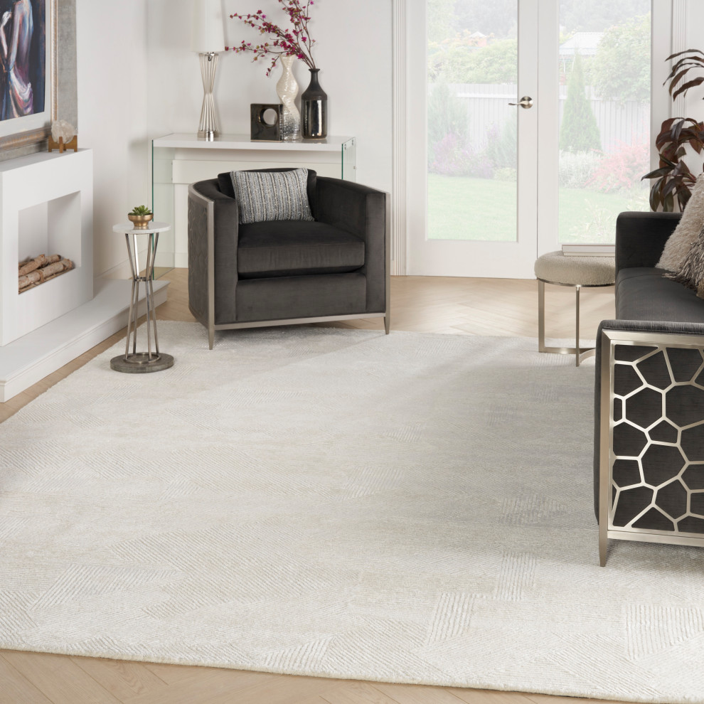 Michael Amini Ma30 Star Smr01 Area Rug, Ivory, 7'9"x9'9" Transitional