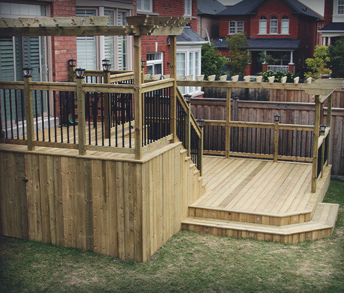 Milton Pressure Treated Two-Tier Deck terrace