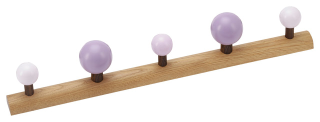 Romer Design EnKnag™ Coat Rack, Purple and Oak, Medium