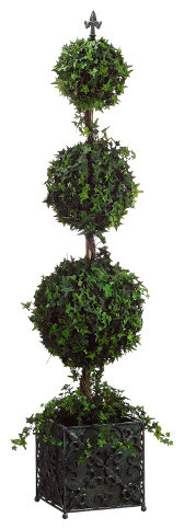 Silk Plants Direct Ivy Triple Ball Topiary, Pack of 1