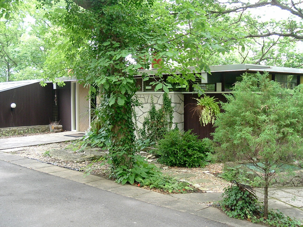 mid century modern exterior paint + stain colors