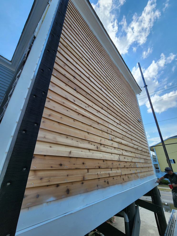 Exterior remodel / Windows / cider siding / paint