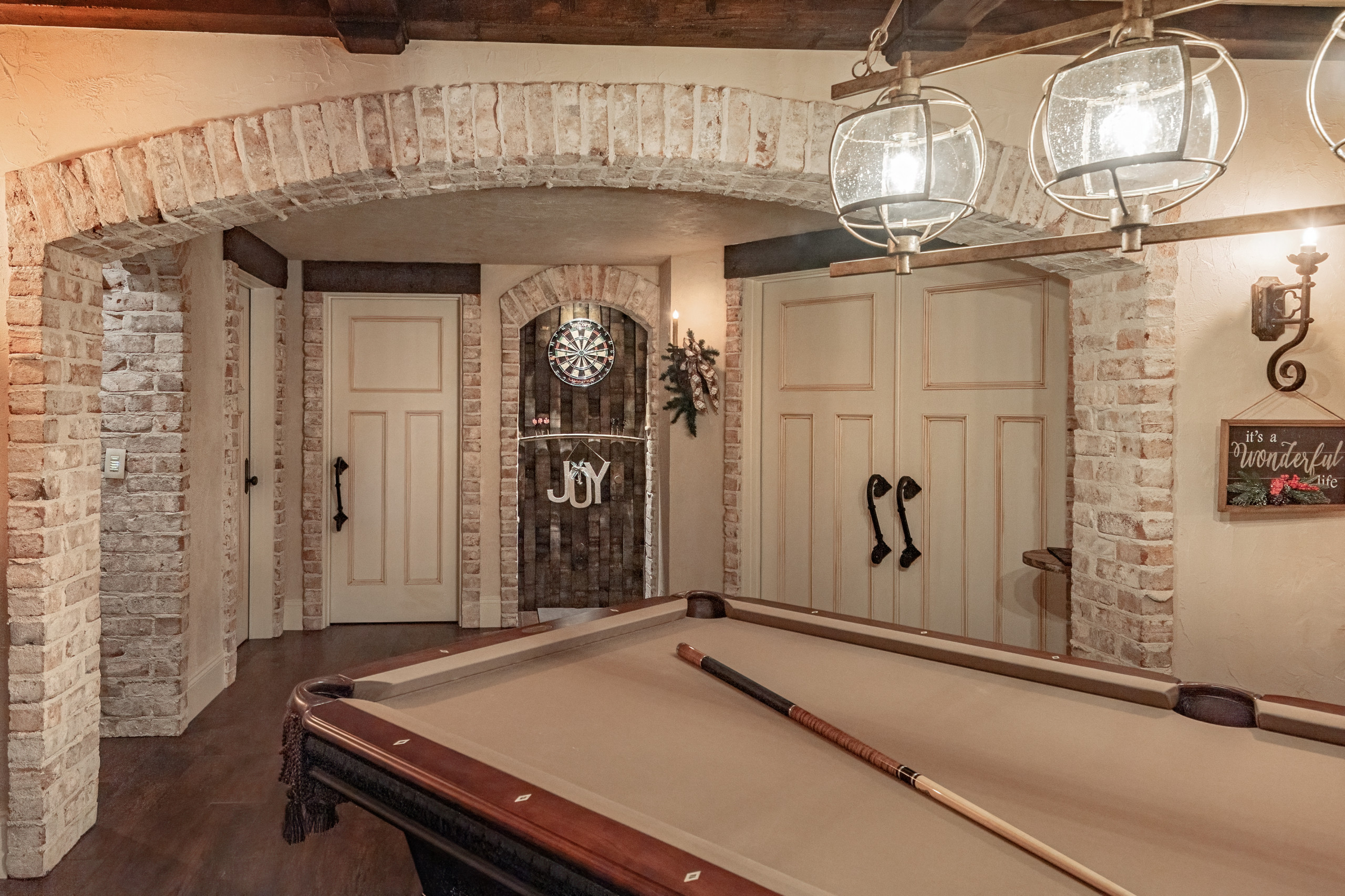 Old World Inspired Walkout Basement Meets Smart Technologies