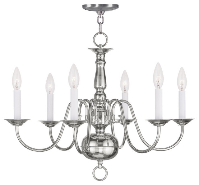 Williamsburgh Chandelier, Imperial Bronze and Polished Nickel