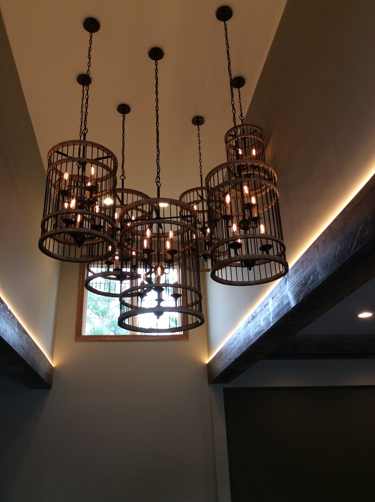 Inspiration for a rustic entryway remodel in Chicago