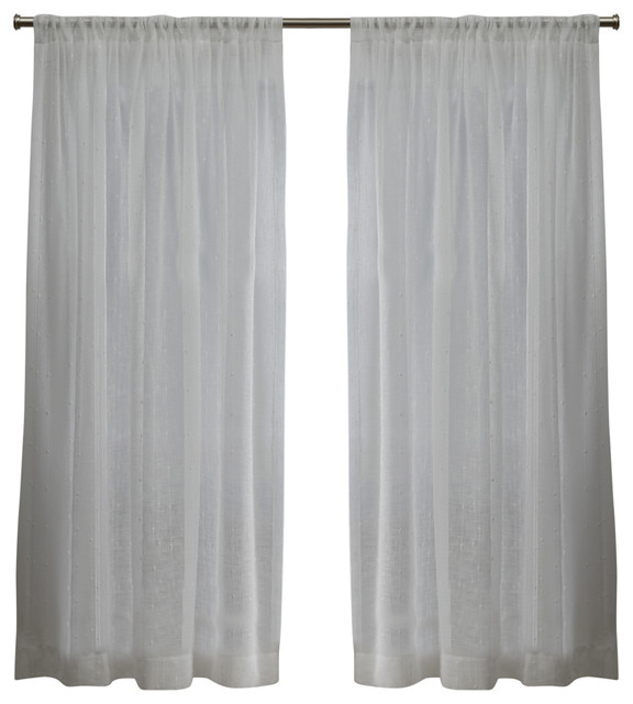 Itaji Sheer Rod Pocket Top Curtain Panels Set Of 2 Contemporary