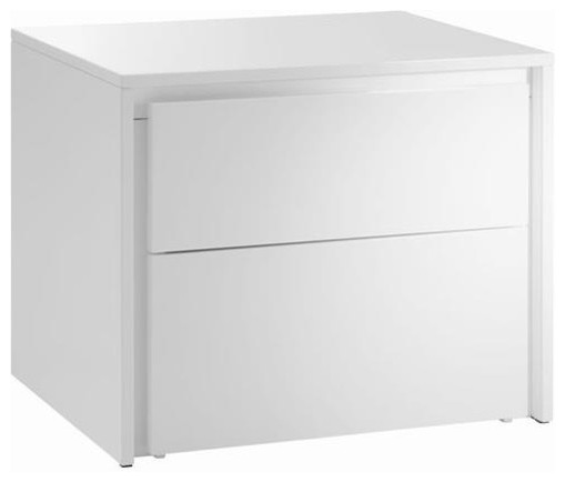 Zen High Gloss White Lacquer Nightstand End Table
