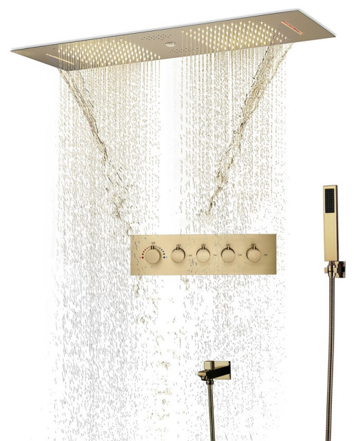 Musical Thermostatic Shower System, Hand Shower, Style B- Remote Control Light