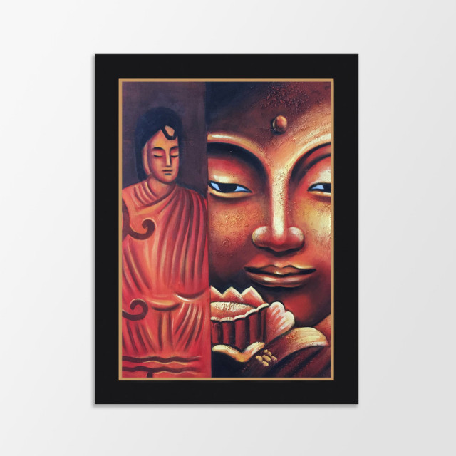 Buddah Handmade Wall Art Framed Museum Quality Wall Decor Size: 44x56 ...
