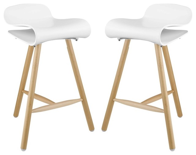 Modway Furniture Clip Bar Stools Set Of 2 White Midcentury Modway Furniture Clip Bar Stools Set Of 2 White Midcentury And Counter By Freely