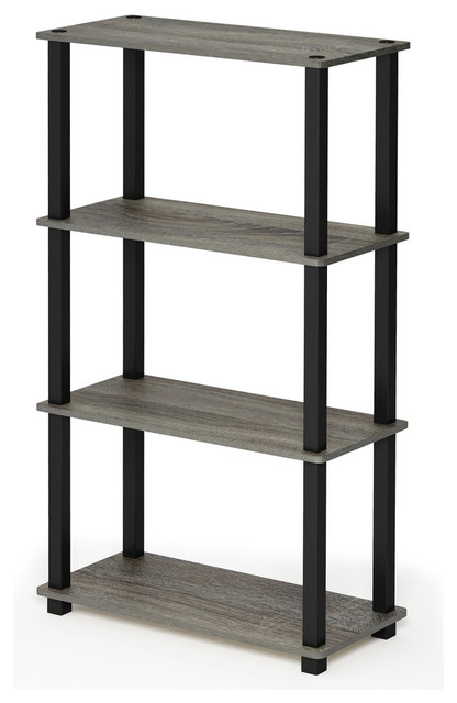4 Tier Multipurpose Shelf Display Rack, French Oak Gray Bookcase