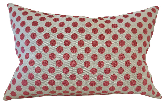 Pink Velvet Polka Dots Kravet Decorative Lumbar Pillow Cover