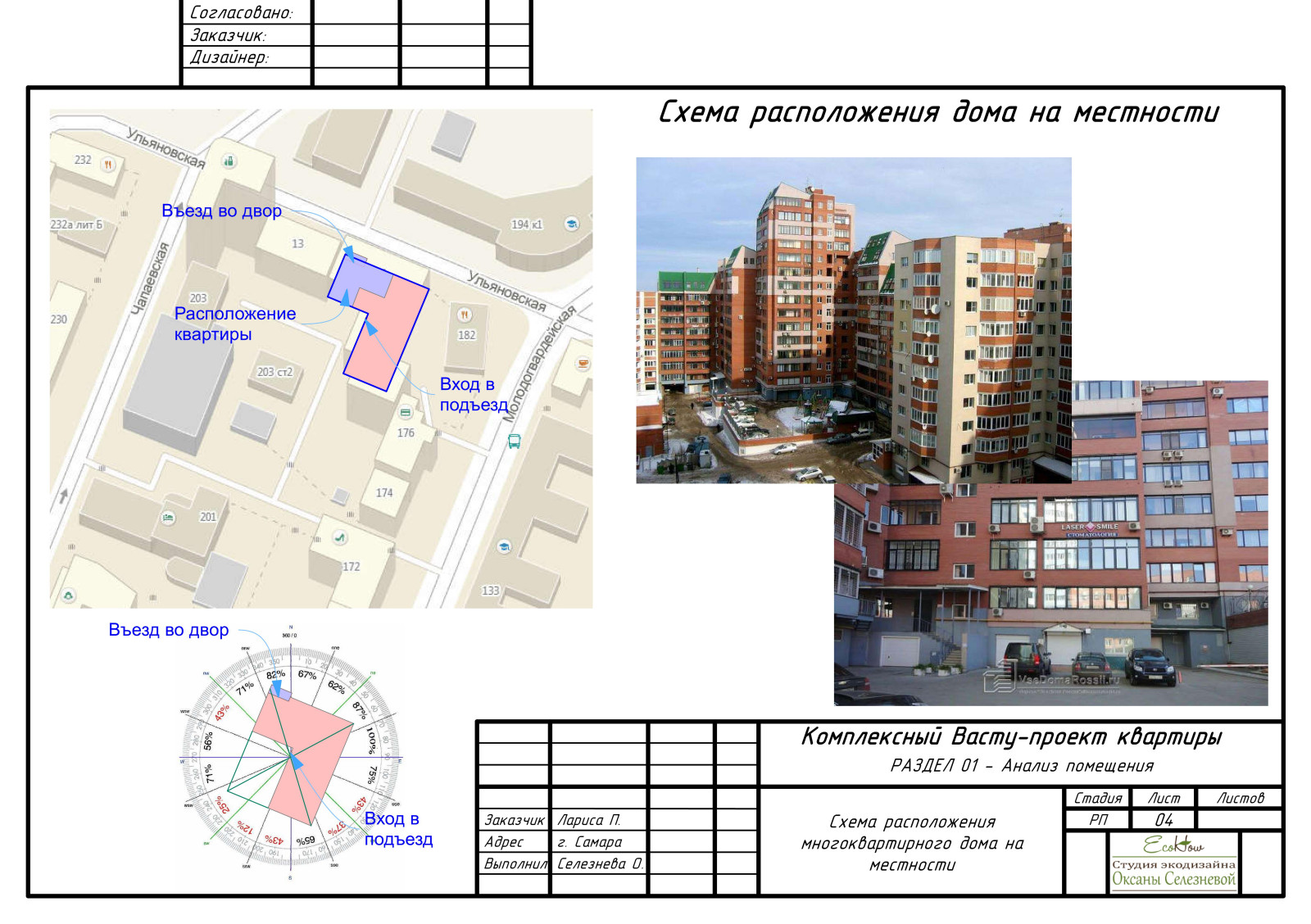 Комплексный Васту-проект квартиры в г.Самара