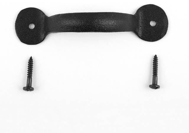 Door Or Drawer Pull Black Wrought Iron Bean 3 3 4 X 11 16