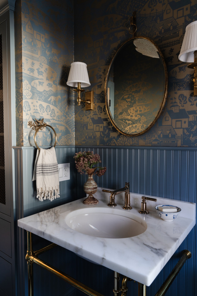 Derby House - Transitional - Powder Room - Chicago - by Laura Design ...