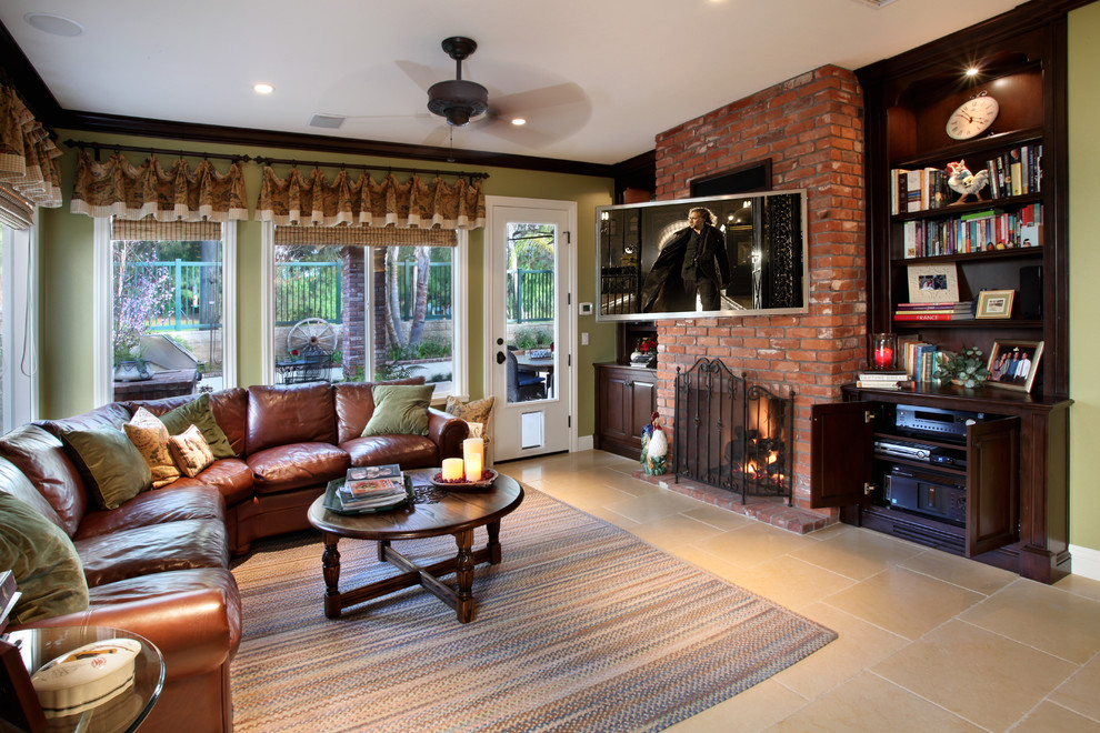 This is an example of a traditional family room in Orange County.
