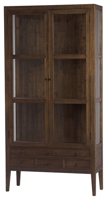 87 Tall Bellino Cabinet Wood Double Doors Multiple Shelves