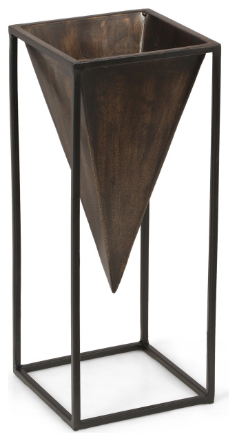 Keyser Handcrafted Iron Decorative Frame Vase, 5 W X 5 D X 12 H, Single