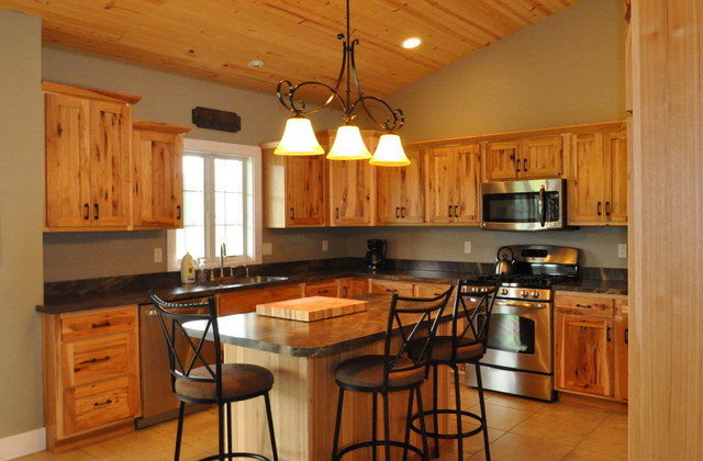 Country Style Rustic Hickory Farmhouse Kitchen Chicago By