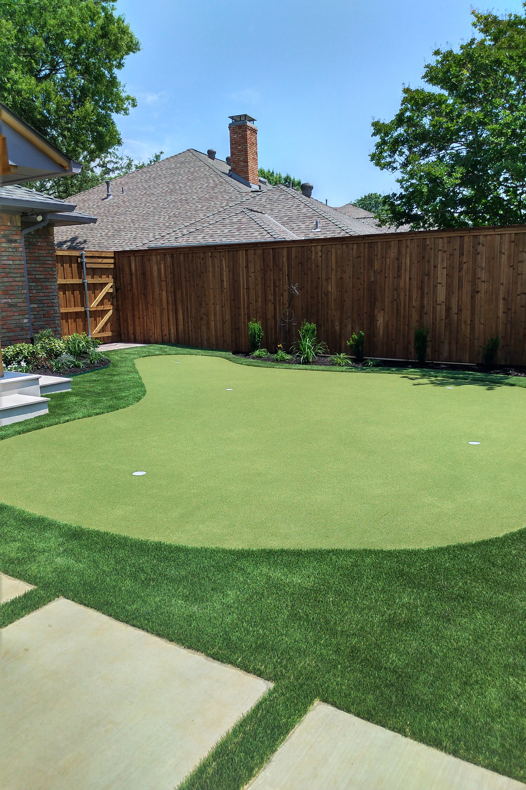 Middle Downs' Porch with putting green.