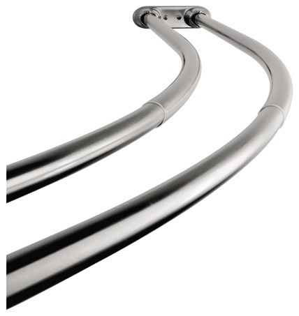 Kingston Brass 60 72 Adjustable Double Curved Shower Curtain Rod Transitional Rods By Houzz Shower Curtain Rods, Curved Double Shower Curtain Rod