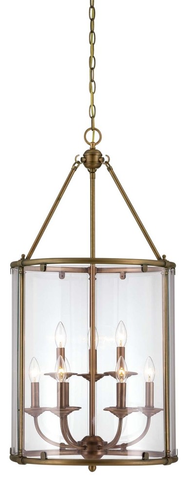 Savoy House Foxcroft Entry Foyer Pendant in Aged Brass
