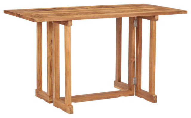 Teak Picnic Table Folding Round 50cm Wood Garden Premium Foldup Solid Jati 