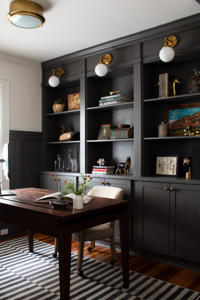 Transitional Home Office Transitional Home Office Houzz   Home Design 