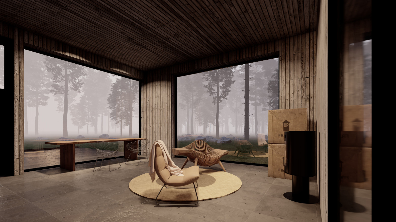 Бассейн в лесу