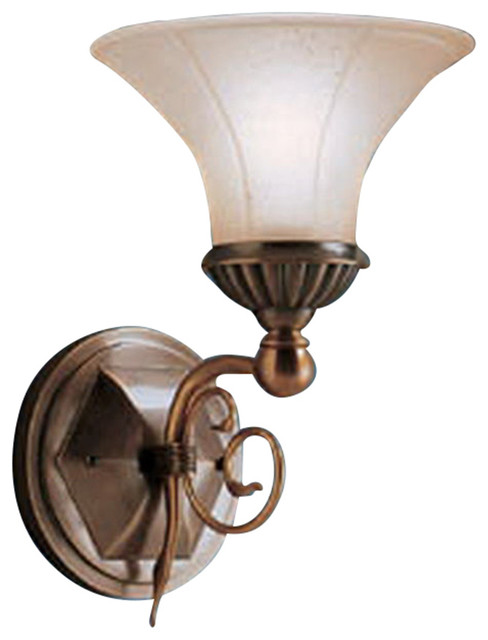 Kichler 1 Light Burnished Antique Solid Brass And Textured Linen Antique Solid Brass And Textured Linen