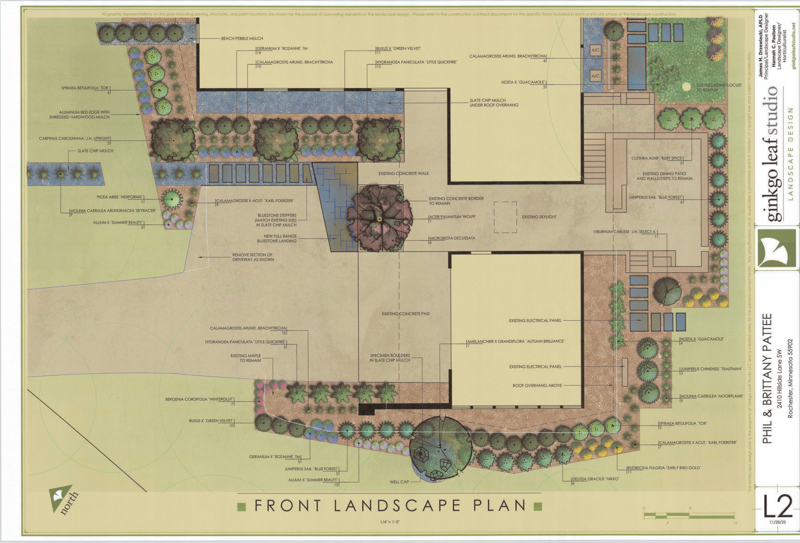 Mid-Century Front Yard Landscape - Rochester, MN