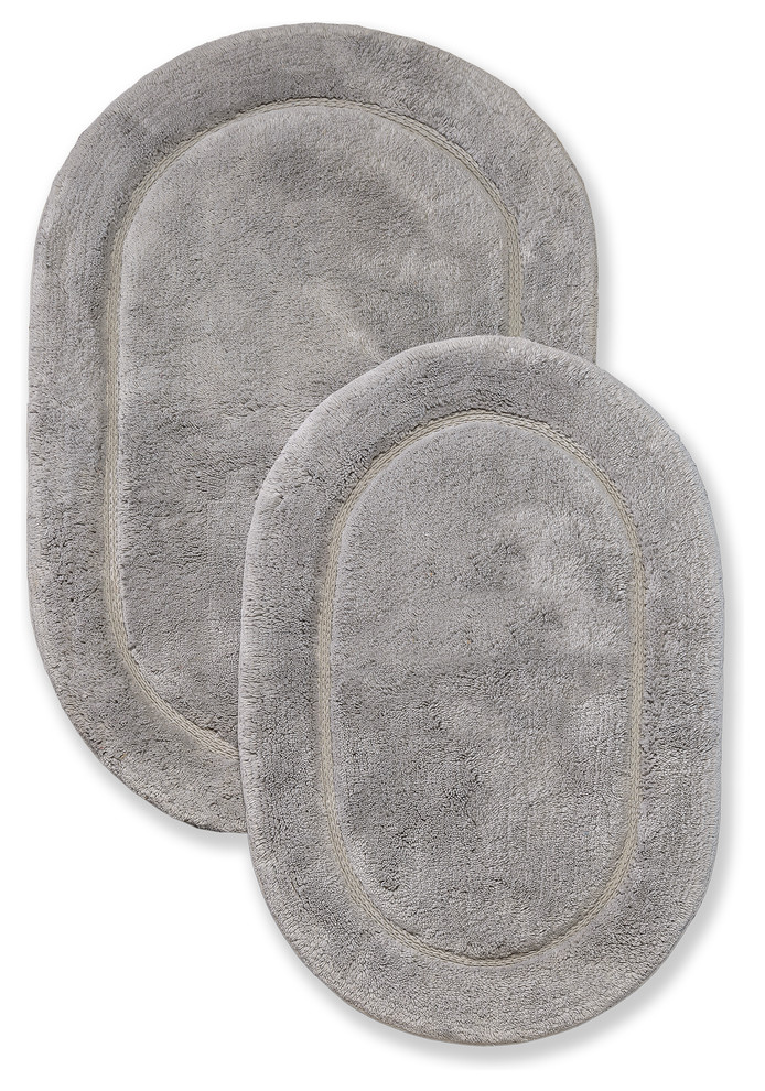 Non Slip Cotton Oval 2 Piece Bath Rug Set Contemporary Bath Mats By Blue Nile Mills Inc 