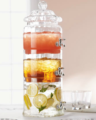 Stacked Optic-Glass Beverage Server traditional-serveware