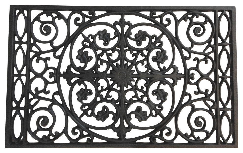 Door Mat - Powder Coated Cast Iron, Slightly Textured Black