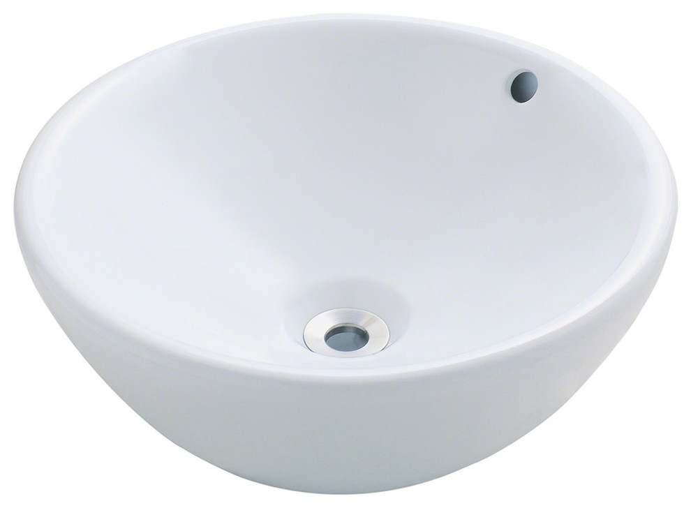 MR Direct V2200 Porcelain Sink, White, Chrome, Drain