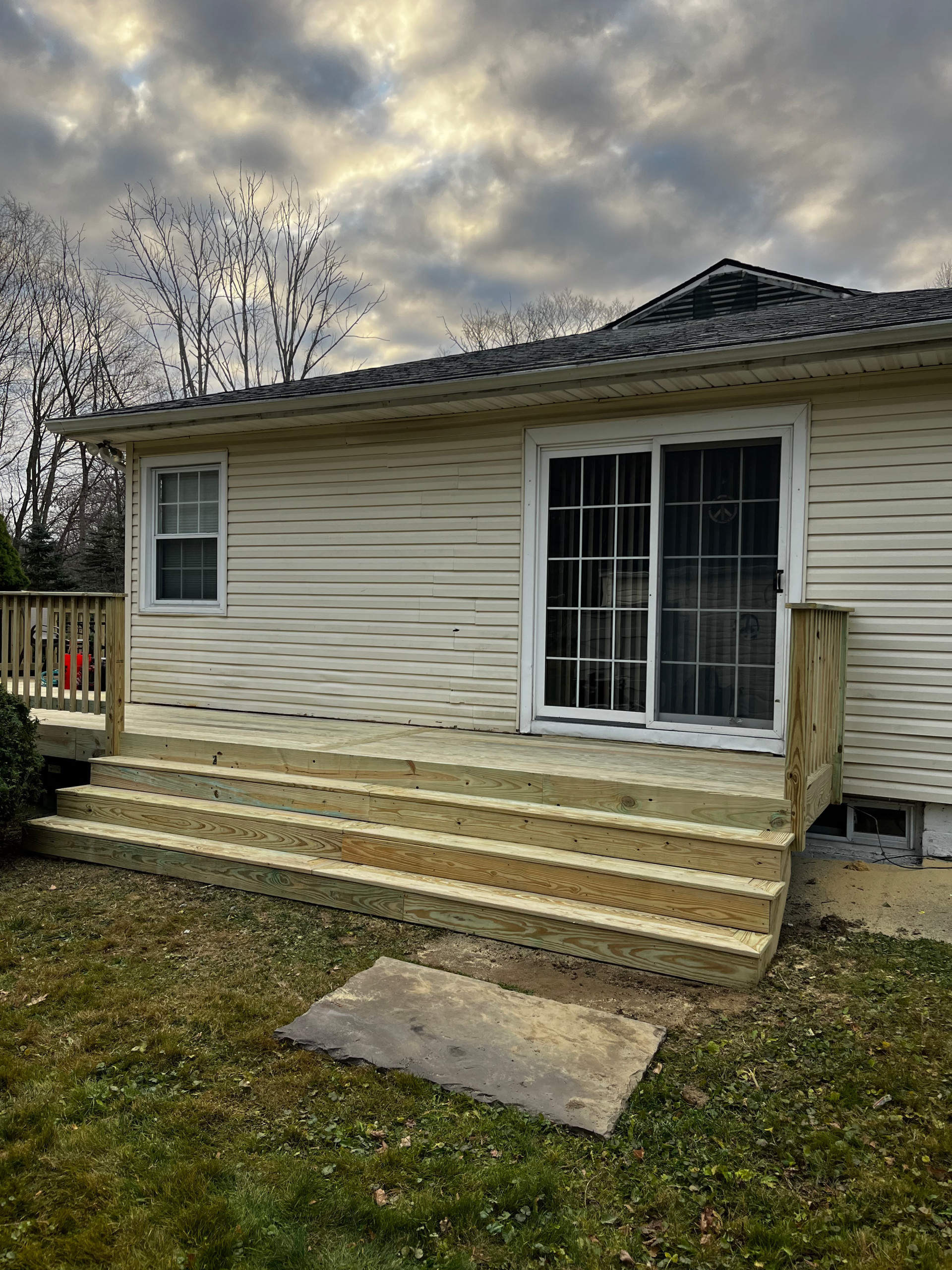 Pressure treated wood deck