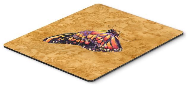 Butterfly On Gold Mouse Pad Hot Pad Trivet Contemporary Desk