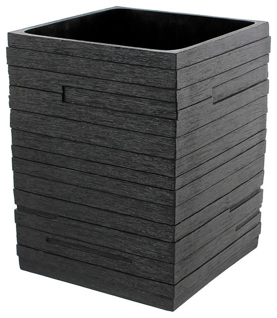 Nameeks Square Waste Basket, Black Wastebaskets Houzz