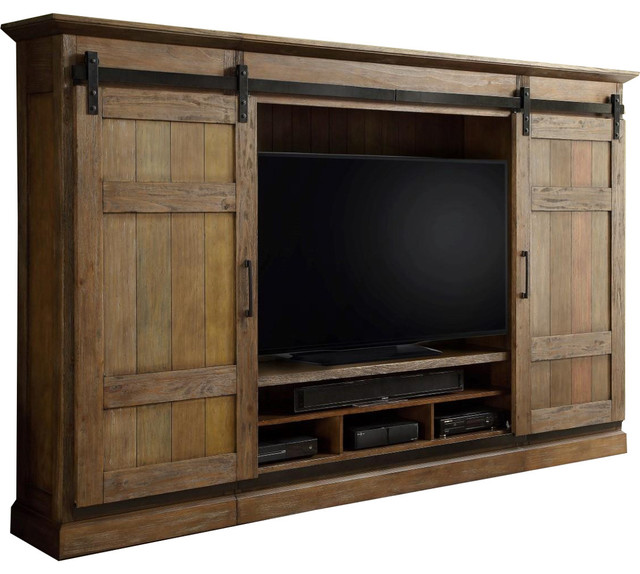 Parker House Hunts Point 4 Piece Sliding Door Entertainment Wall In Pine Parker House Hunts Point 4 Piece Sliding Door Entertainment Wall In Pine
