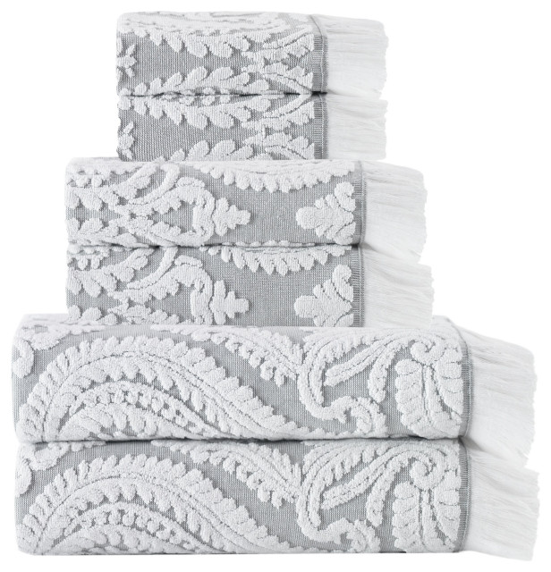 Laina Turkish Cotton 6Piece Towel Set Modern Bath Towels by