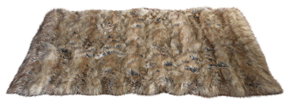 Luxe Faux Fur Accent Rug, Amber Fox
