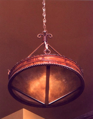 Fire Rock Pointed Mica Bottom Chandelier