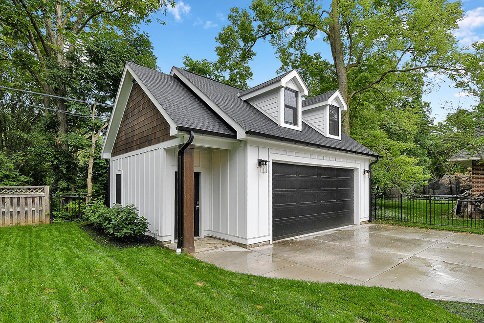 This is an example of a mid-sized country detached two-car garage in Columbus.