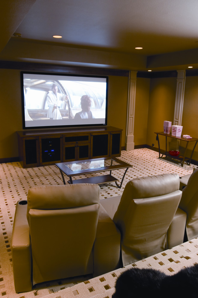 Photo of an eclectic home theatre in Other.