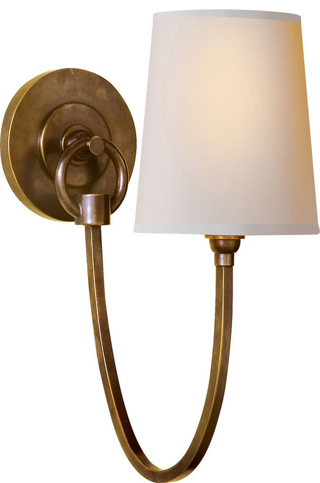 Thomas O'Brien Reed 1-Light Wall Light, Hand-Rubbed Antique Brass