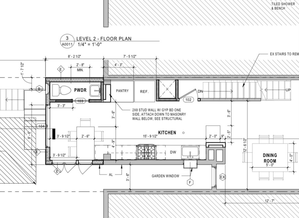 How much space do I leave between counter and back door?