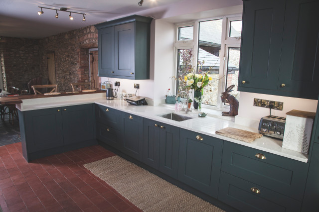 Exposed Brick transitional-kitchen