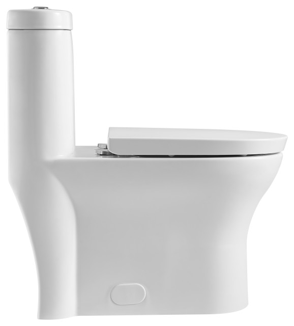 DualFlush Elongated OnePiece Toilet (Seat Included) Contemporary
